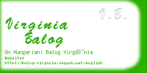 virginia balog business card